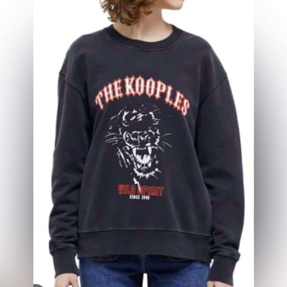 The Kooples Black Panther Graphic Sweater Size M